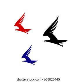 Hawk icon. Symbol of eagle hawk predator for sport team mascot, company badge, guard service, hunting club label