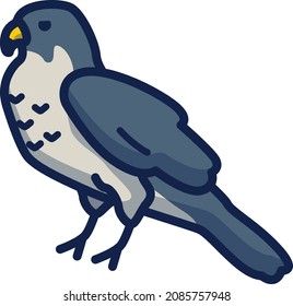 Hawk illustration icon design flat animals
