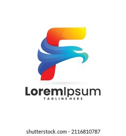 Falkenbrief einer Vektorgrafik-Logo-Designvorlage
