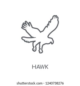 Hawk linear icon. Modern outline Hawk logo concept on white background from animals collection. Suitable for use on web apps, mobile apps and print media.