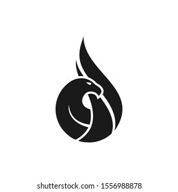 Hawk Logo Oil Shape Vector Design