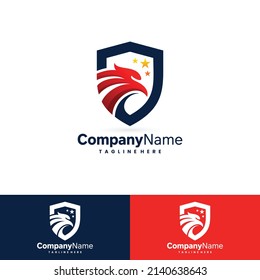 hawk logo in shield shapes