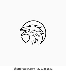 hawk logo vector icon line illustration