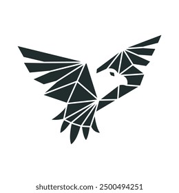HAWK LOW POLY LINE LOGO ICON SYMBOL. GEOMETRIC POLYGON ABSTRACK VECTOR
