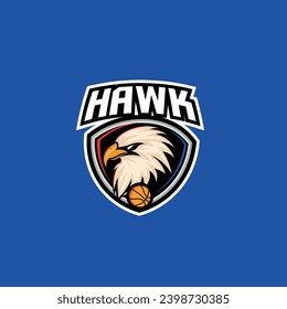 Hawk Mascot logo Design perfect for design basketball, football, sport, and esport industry