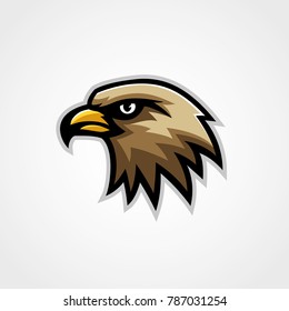Hawk Mascot Logo Vector Eagle Isolated