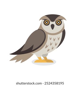 
Hawk Owl bird isolated flat vector illustration on white background