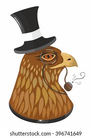 hawk with pipe