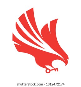 Hawk Realty Logo Design. Red Bird Logo Design