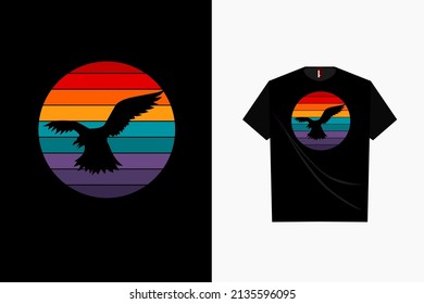hawk retro style t shirt design