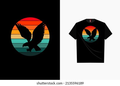 hawk retro style t shirt design