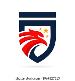 hawk shield patriotic logo design