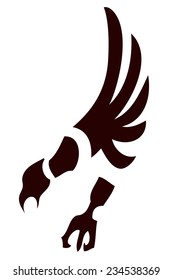 Hawk Silhouette Sign, Vector illustration isolated on White Background. 