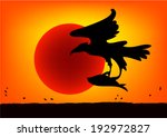 Hawk and the sun.vector