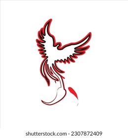 hawk symbol vector logo design bird