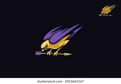 Hawk Takes Arrow logo design inpiration, vector illustration