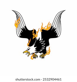 Hawk tattoo design vector illustration isolated 