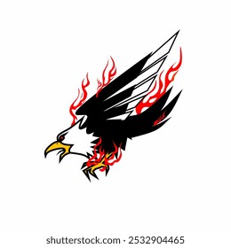 Hawk tattoo design vector illustration isolated 