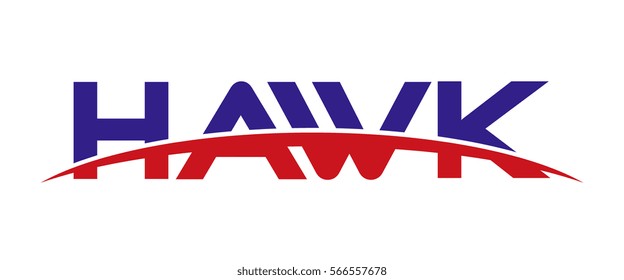 Hawk text letter logo design template