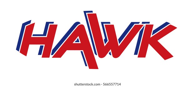 Hawk text letter logo template