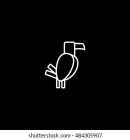 Hawk thin line icon design. zoo animal vector illustration