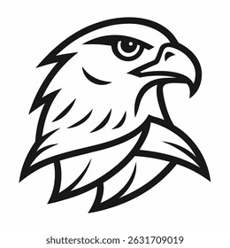 Hawk vector line art icon 