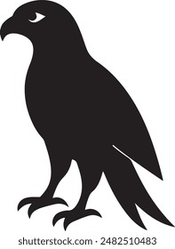 hawk vector silhouette artwork with white background.