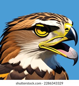 Hawk or wild animal roaring muzzle for sport team mascot