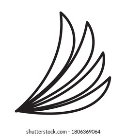 icono de ala de halcón sobre fondo blanco, estilo de línea, ilustración vectorial