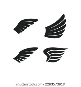 hawk wing logo vector of wings eagle icon angel symbol collection set feather falcon clipart