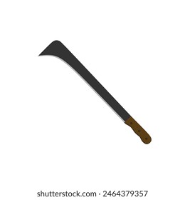 Hawkbill flache Design-Vektorillustration isoliert auf weißem Hintergrund. Nahkampfwaffe des Jägers im Dschungel. Kampfwaffenklingen. Trapper Schwert und Jäger Messerklingen.