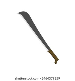 hawkbill flat design vector illustration isolated on white background. Melee weapon of hunter in jungle. Combat weapon blades. Trapper sword and hunter knife blades.