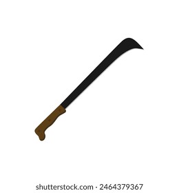hawkbill flat design vector illustration isolated on white background. Melee weapon of hunter in jungle. Combat weapon blades. Trapper sword and hunter knife blades.