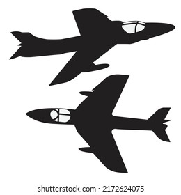 hawker hunter jet fighter silhouette vector design