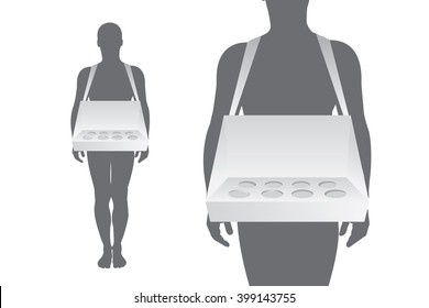 Hawker Tray On Isolated Background For Branding Item