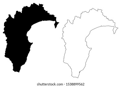 Hawkes Bay Region (Regions of New Zealand, North Island) map vector illustration, scribble sketch Hawke's Bay map