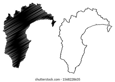 Hawkes Bay Region (Regions of New Zealand, North Island) map vector illustration, scribble sketch Hawke's Bay map