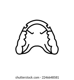 Hawley retainer line icon. Dental prosthetic. Vector illustration