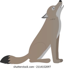 lobo de arrastre de silueta aislada lateral sobre fondo blanco, linda ilustración vectorial