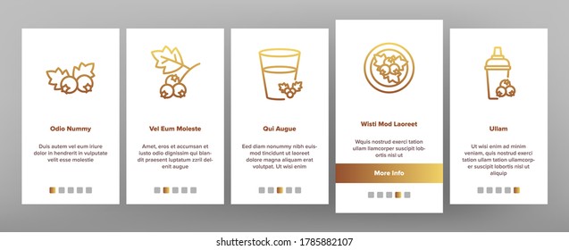 Hawthorn Berry Food Onboarding Mobile App Page Screen Vector. Hawthorn Syrup And Juice, Beverage And Fresh Drink, On Plate And Bottle Package Illustrations
