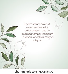 Hawthorn invitation card can be used for holiday cards, wedding invitation, postcard or website. Floral invitation banner.