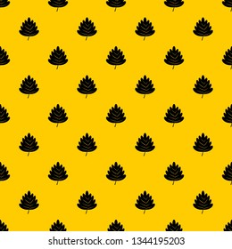 Hawthorn leaf pattern seamless vector repeat geometric yellow for any design