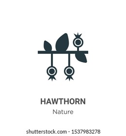 Hawthorn vector icon on white background. Flat vector hawthorn icon symbol sign from modern nature collection for mobile concept and web apps design.
