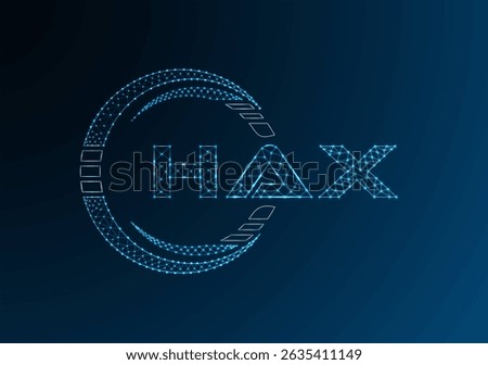 HAX low poly letter logo vector design. HAX lower poly logo design. 