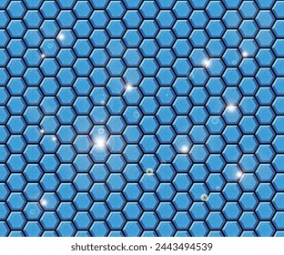 The Haxagon texture pattern design creating with illustrator. The design in blue looks beautiful. The abstract haxagone design.3d render of honeycomb white background abstract wall decorative.