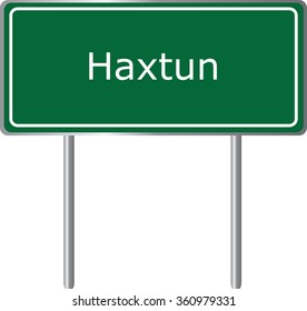 Haxtun , Colorado, road sign green vector illustration, road table, USA city