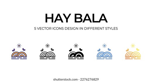 hay bala Icon Design in Five style with Editable Stroke. Line, Solid, Flat Line, Duo Tone Color, and Color Gradient Line. Suitable for Web Page, Mobile App, UI, UX and GUI design.