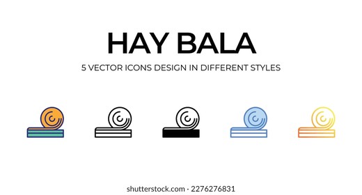 hay bala Icon Design in Five style with Editable Stroke. Line, Solid, Flat Line, Duo Tone Color, and Color Gradient Line. Suitable for Web Page, Mobile App, UI, UX and GUI design.