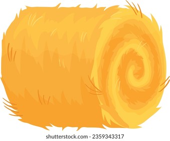 Hay bale cartoon icon. Rural farm element isolated on white background