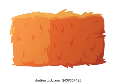 Hay Bale as Dried Grass for Fodder Vector Illustration